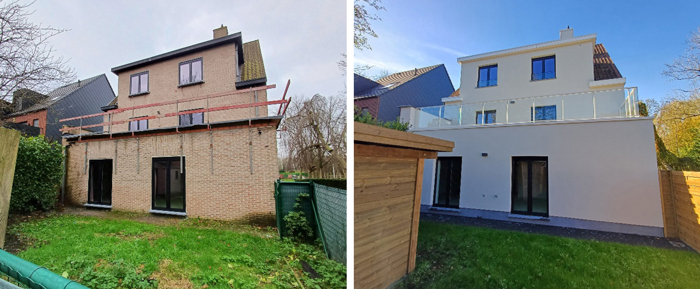 In het centrum van Deinze, net achter de markt, kreeg een oud gebouw een volledig nieuw leven. Wat ooit een verouderde constructie was, transformeerden we met BFB Construct tot een modern woongebouw met drie comfortabele appartementen.